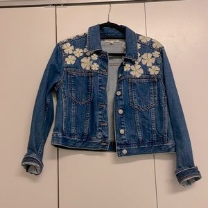 Madewell Embroidered Denim Jacket Size medium